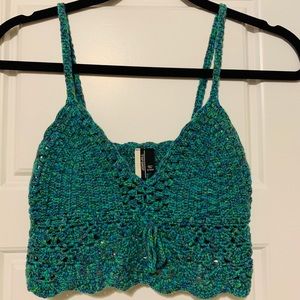 Top Shop Aqua Crop Top / bandeau